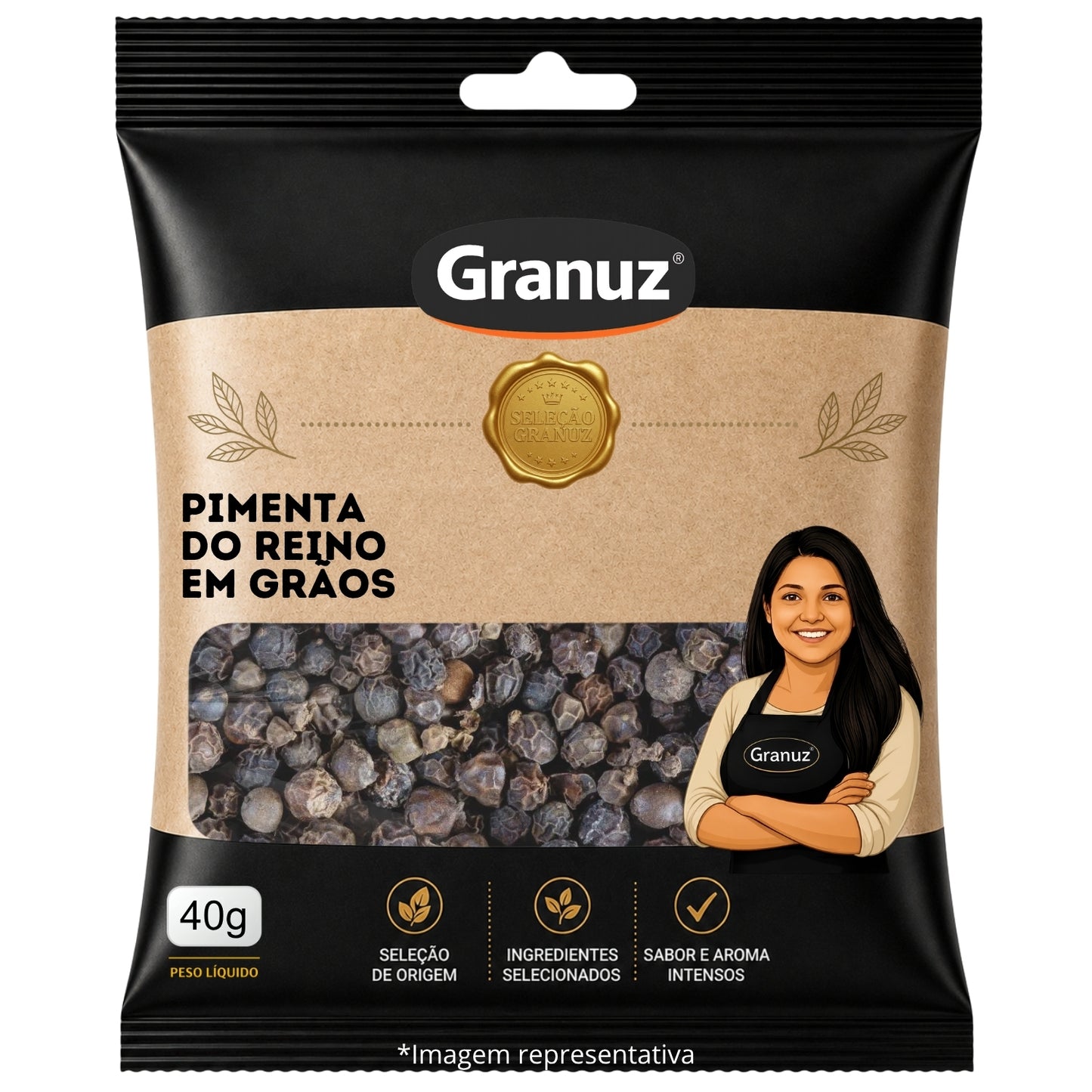 Pimenta do Reino Preta em Grão Granuz 40g