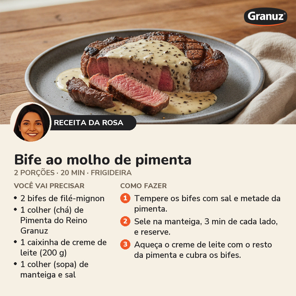 Receita da Rosa: Bife ao molho de pimenta