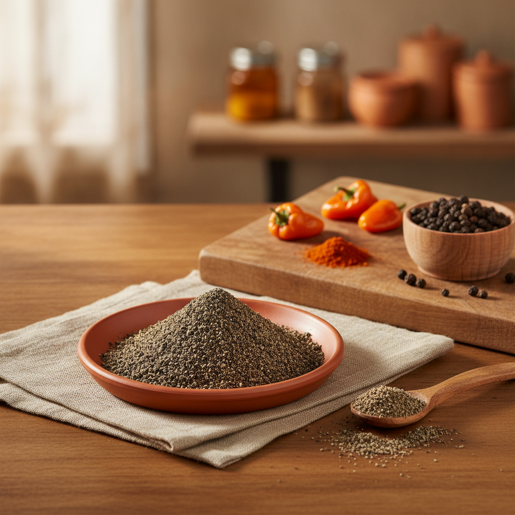 Pimenta do Reino em Pó Granuz em cena de cozinha no dia a dia, imagem de destaque do artigo Pimenta