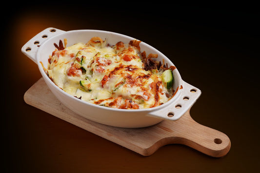 Foto apetitosa de escondidinho de frango com requeijão em destaque, ilustrando a receita apresentada no blog Granuz