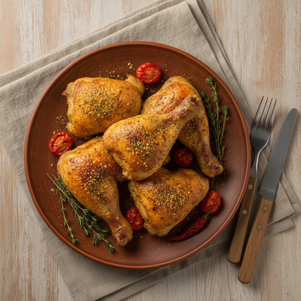 Prato preparado com Tempero para Frango Granuz servido à mesa, imagem de destaque do artigo Tempero para Frango