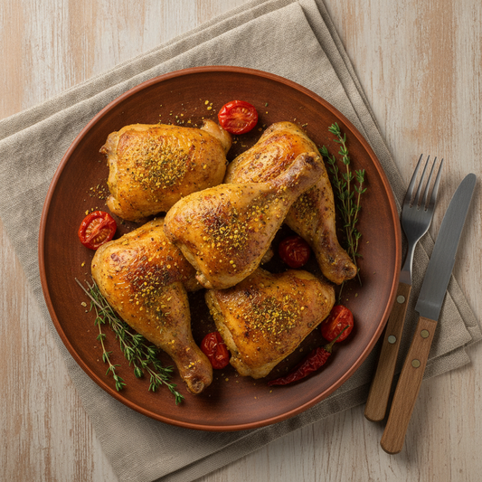 Prato preparado com Tempero para Frango Granuz servido à mesa, imagem de destaque do artigo Tempero para Frango