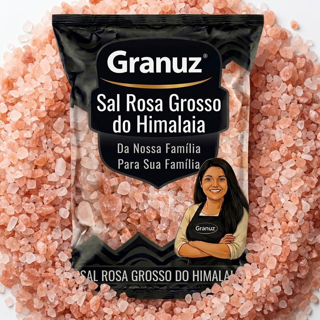 Embalagem e textura de Sal Rosa do Himalaia Grosso Granuz em destaque, imagem de destaque do artigo Sal Rosa do