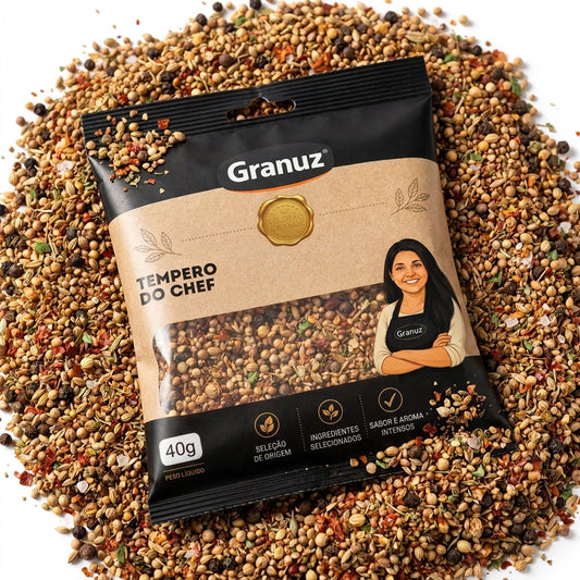 Embalagem e textura de Tempero Sabor do Chef Granuz em destaque, imagem de destaque do artigo Tempero Sabor do Chef