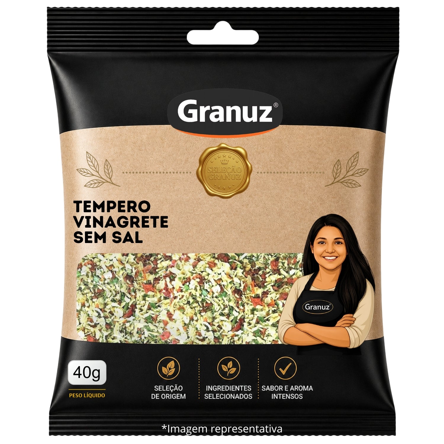 Tempero Vinagrete sem Sódio Granuz 40g sachê
