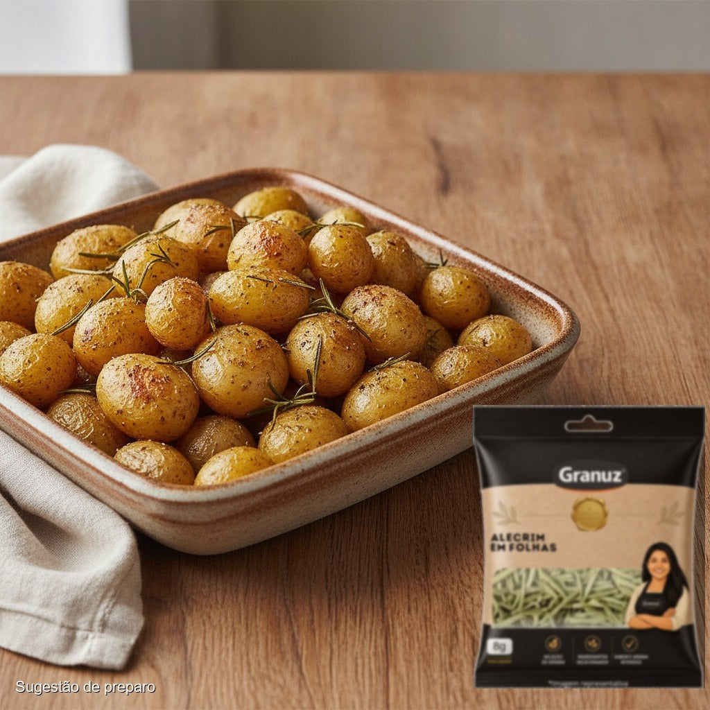 Batatas assadas com alecrim e Alecrim em Folhas Granuz 8g (sugestão de preparo)