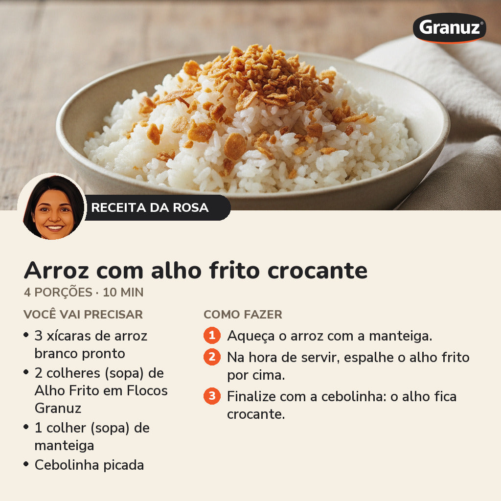 Receita da Rosa: Arroz com alho frito crocante