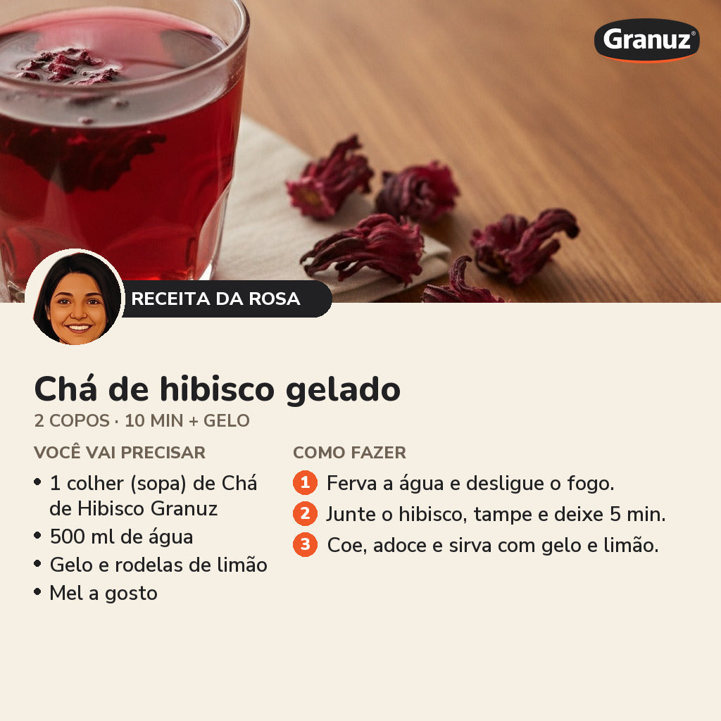 Receita da Rosa: Chá de hibisco gelado