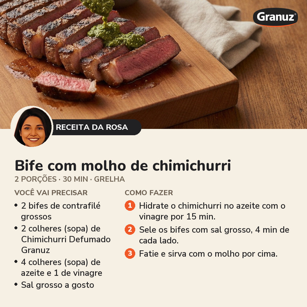 Receita da Rosa: Bife com molho de chimichurri