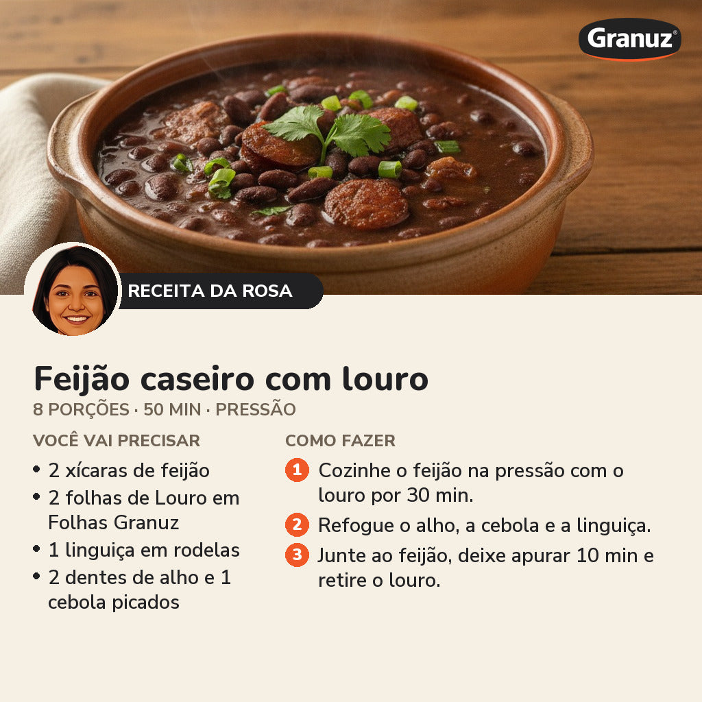 Receita da Rosa: Feijão caseiro com louro