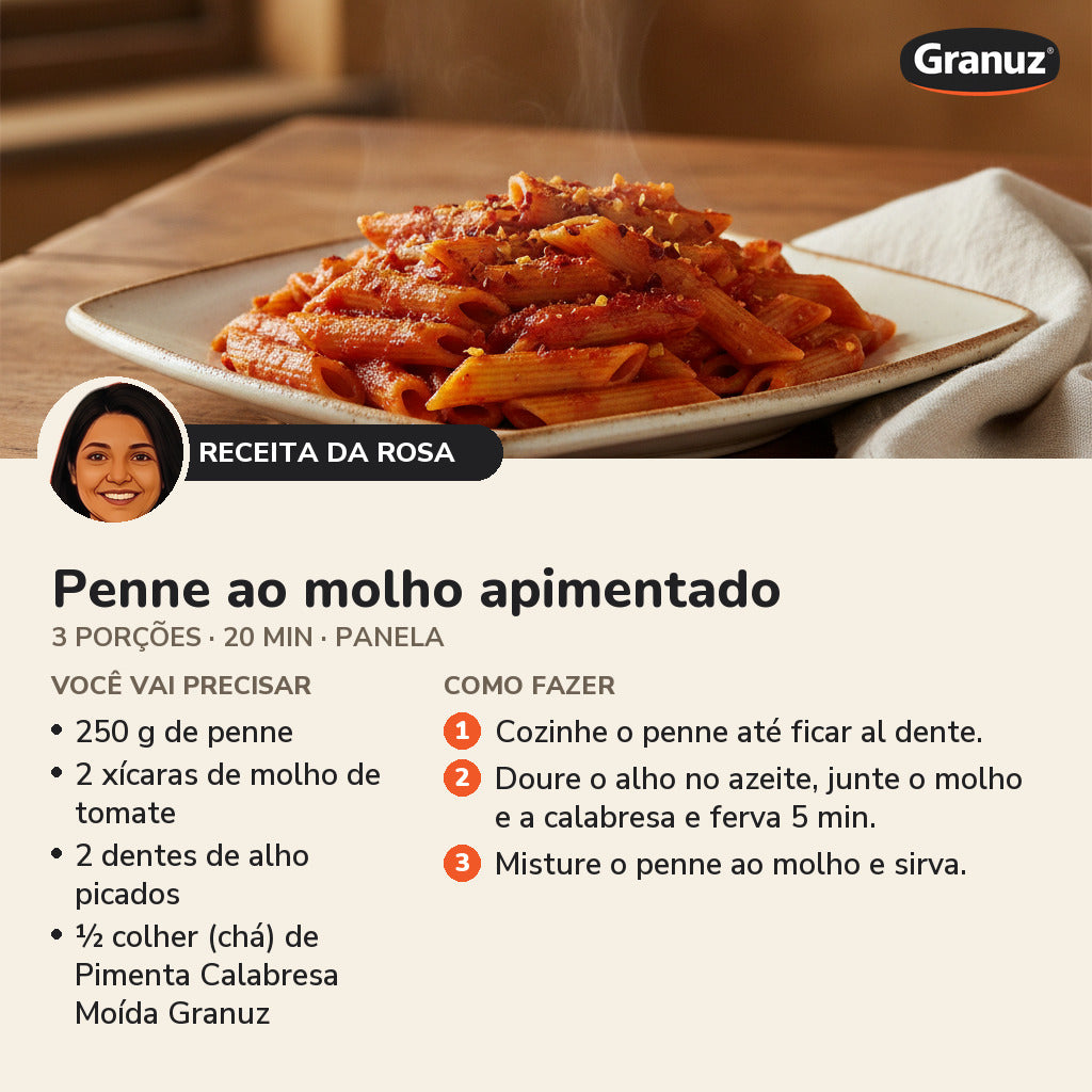 Receita da Rosa: Penne ao molho apimentado