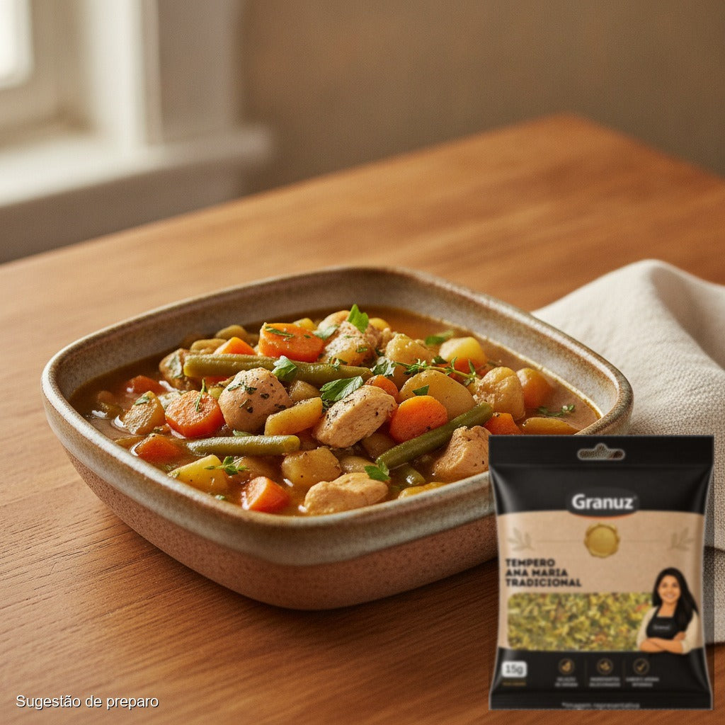 Ensopado de frango com legumes e Tempero Ana Maria Tradicional Granuz 15g (sugestão de preparo)